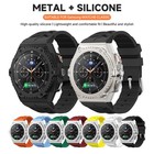 For Samsung Galaxy Watch 8 Classic 46mm Stainless Steel Metal Case Silicone Band