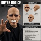 Old Man Mask For Adults Bald Grandpa Latex Halloween Costume Party Prop