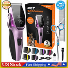 Professional Pet Clippers Dog Grooming Kit Heavy Duty Trimmer Thick Hair Us