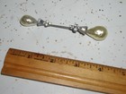 Vintage Antique Victorian Hat Pin Rhinestones Pearl Large Sparkly Top