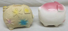 Pair Of  Vintage Piggy Bank Ceramic Porcelain  display Only  Banks Unused Cond 