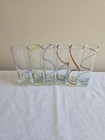 Set Of 6 Tall Shot Glasses 2 Oz Clear Glass W swirl Design Multicolor 