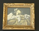 Vintage Domenico Fetti Miniature Framed Print    Girl Sleeping   