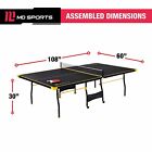 Official Size Table Tennis Table  15mm  4 Piece  Pong Table  Black yellow