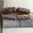 Antique 1800s African Trade Beads Matched Millefiori Chevron Venetian Glass X4