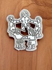 Sterling Silver Circle Children Holding Hands Pin Brooch Teacher Mother Mexico