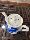 Vintage Chinese Teapot With Blue Lions Pattern