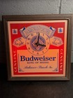 Vintage Budweiser King Of Beers Lighted Advertising Clock 13 5    Square