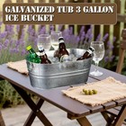 Porpor Booya 2 Pack Galvanized Tub Ice Bucket Large Metal Drink Buckets For