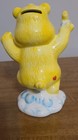 Vintage 7    Care Bears Funshine Bear Ceramic Piggy Bank Yellow Sunshine Sun