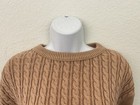 Ashworth Women s Cable Knit Sweater Sz M Oversized Crew Neck Pullover Brown M