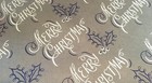 Vtg 1950 Merry Christmas Store Wrapping Paper Gift Wrap Blue   Grey Nos