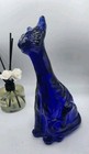 Winking Alley Cat Cobalt Blue By Mosser For Fenton Glass 11 Inch
