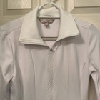 Athleta Women s White Ridge Crop Zippered Jacket Sz Xs Workout Athletic Ribbed