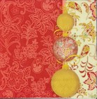 Two Individual Napkins Christmas Flowers Ornaments Cocktail Decoupage  ihr 124 