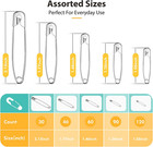 340 Pack Safety Pins Assorted  5 Different Sizes Small And Large Pins  Safety Pi