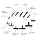 Ucreative Silicone Vacuum Hose Kit 6pcs 5ft 5 Feet  with Connectors   Blue 