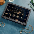 Black Velvet Jewelry Display Tray Organizer Case  Rock Collection Box For Gem   