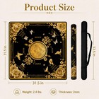Black Mahjong Mat For Table  31 5x31 5 Inches  Luxury Gold