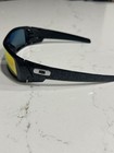 Oakley Gascan Polished Black W silver Ghost Text Fire Iridium Lens Chrome Icons