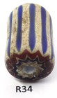 Old Striped Antique Chevron African Trade Bead Howard Collection R34  Bg 75