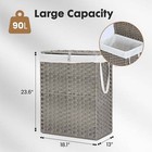 Laundry Hamper With Lid  90l Synthetic Rattan Clothes Laundry Basket With Lid