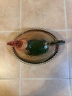Vintage Glass Hen On Nest Dish With Lid  Colorful Pedestal Candy Bowl