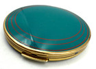 Vintage Stratton Powder Compact Enamelled Unused  Smaller Than Usual Turquoise