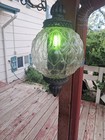 Vtg Clear Glass Hanging Swag Lamp  long Chain   Cord  And Plug   Pre-owned