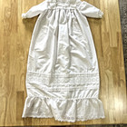 White Cotton Baptismal Christening Gown Dress  Cap  And Slip Eyelet  Handmade
