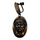 Vintage Copper Screw-back Earrings With Tribal Face Design - Unique