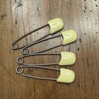 Vintage Cloth Diaper Safety Pins  set Of 4   Yellow