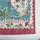 Vintage Florida Souvenir Tea Towel State Map W  Landmarks 50s 60s Kitschy Decor