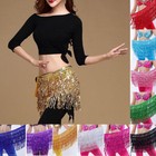 Belly Dance Hip Scarf Waist Belt Sequins Tassels Wrap Skirt Chain Fancy Costume