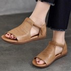 Women s Faux Leather Sandals Gladiators Open Toe Flats Comfort Oxfords Shoes Sz