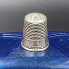 Antique Simons Brothers Square Flower Rim Sterling Silver Size 9 Thimble