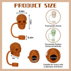 6pcs Skull Straw Covers Funny Halloween Silicone Reusable Straw Topper Caps 6 Co