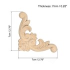 8pcs Wood Carved Appliques Unpainted Carving Decal For Furniture Diy 7cm X 7cm