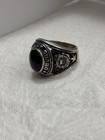 Rare Vintage Sterling Silver Us Coast Guard Ring With Black Onyx Stone Uscg 