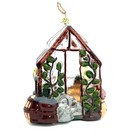 Greenhouse Glass Christmas Tree Ornament With Plants  4 X 3 Inch 