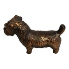 Vintage Dog Figurine Sealyham Cesky Terrier Bronze Metal 4-inch Collectible