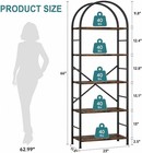 Bookshelf  Arched Bookshelf 5 Tier Bookcase  Tall Shelf For Cds books  Home Offi