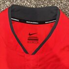 Nike Baseball V-neck Red Hot S s Jacket Men s Size M Ah9610-657 New Windshirt
