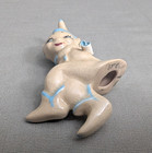 Vintage 1950 s Ceramic Shelf Sitter Pixie Elf Pink   Blue Holland Mold  s4 