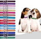 Colorful 16-pack Leather Collars For Large Breed Puppies - Id   Leash Included