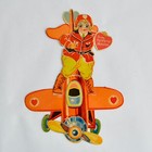 Vintage 1920s 1930s Mechanical Articulating Valentine Card Airplane Pilot