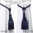 Curtain Tiebacks Tassel Drapery Tie-backs Rope Handmade Holdbacks 2 Pack Navy