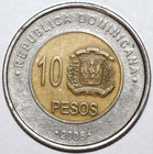 Dominican Republic 2008 10 Pesos  General Matias Ramon Mella- Foreign Coin 27mm