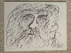 Tommy Chong Hand Signed Original 11x14 Drawing On Canvas    Self Portrait    Jsa