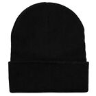 Beanie Hat Ribbed Security Embroidered Black Knit Ski Cap Warm Solid Men Winter